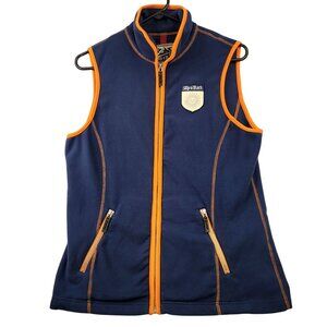 Alp-N-Rock Navy Orange Sleeveless Fleece Vest Sun Graphics Womens Medium 8-10